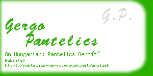 gergo pantelics business card